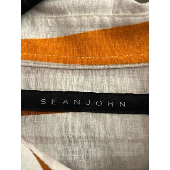 Sean John men's Linen / cotton shirt sz 3XLT abstract colorful - Picture 6 of 10